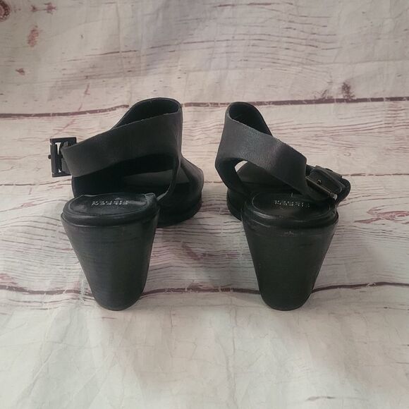 Eileen Fisher Glance Leather Open Toe Heels Size 11 - Picture 5 of 7